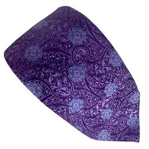 CANALI Silk Tie Mens Purple Paisley Floral Italian Designer Dress Luxury 58X3.5
